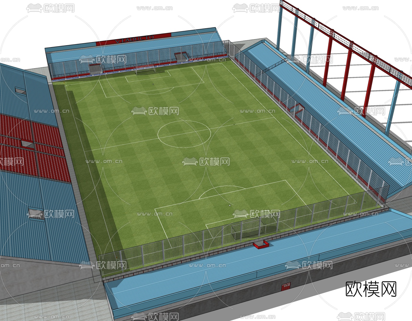 现代足球场免费su模型下载