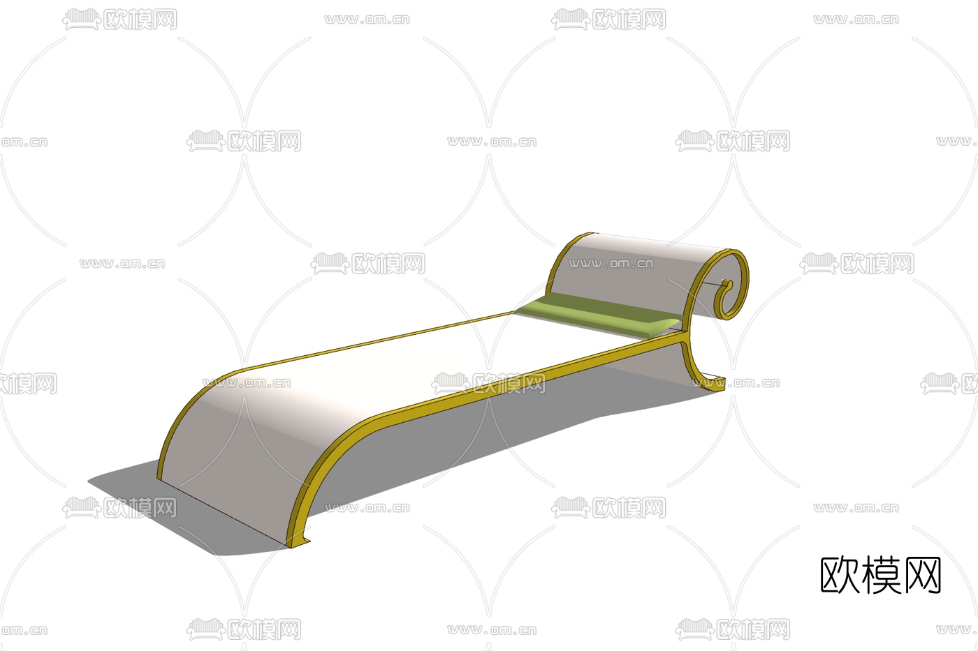 现代布艺休闲躺椅免费su模型下载