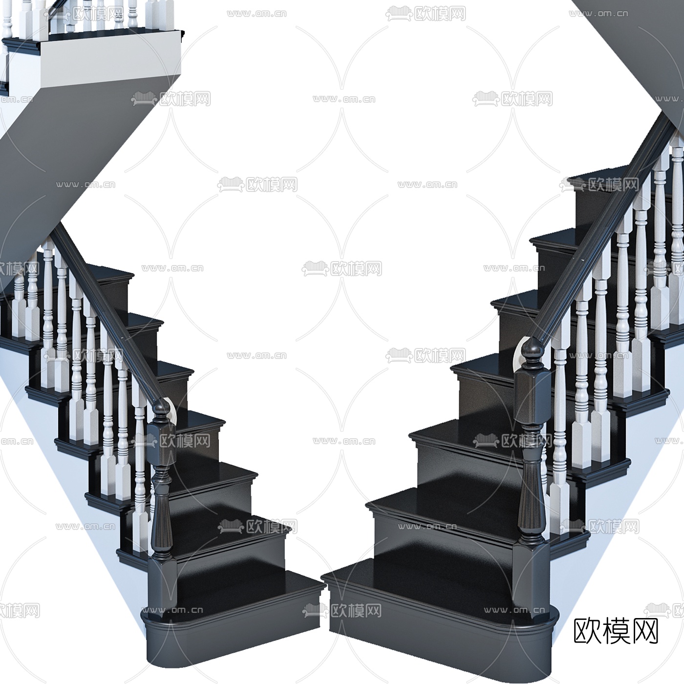 欧式转角楼梯3d模型