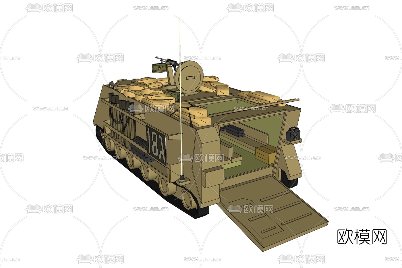现代装甲运兵车免费su模型下载