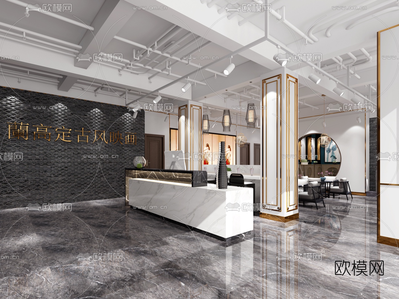 现代古风摄影店3d模型