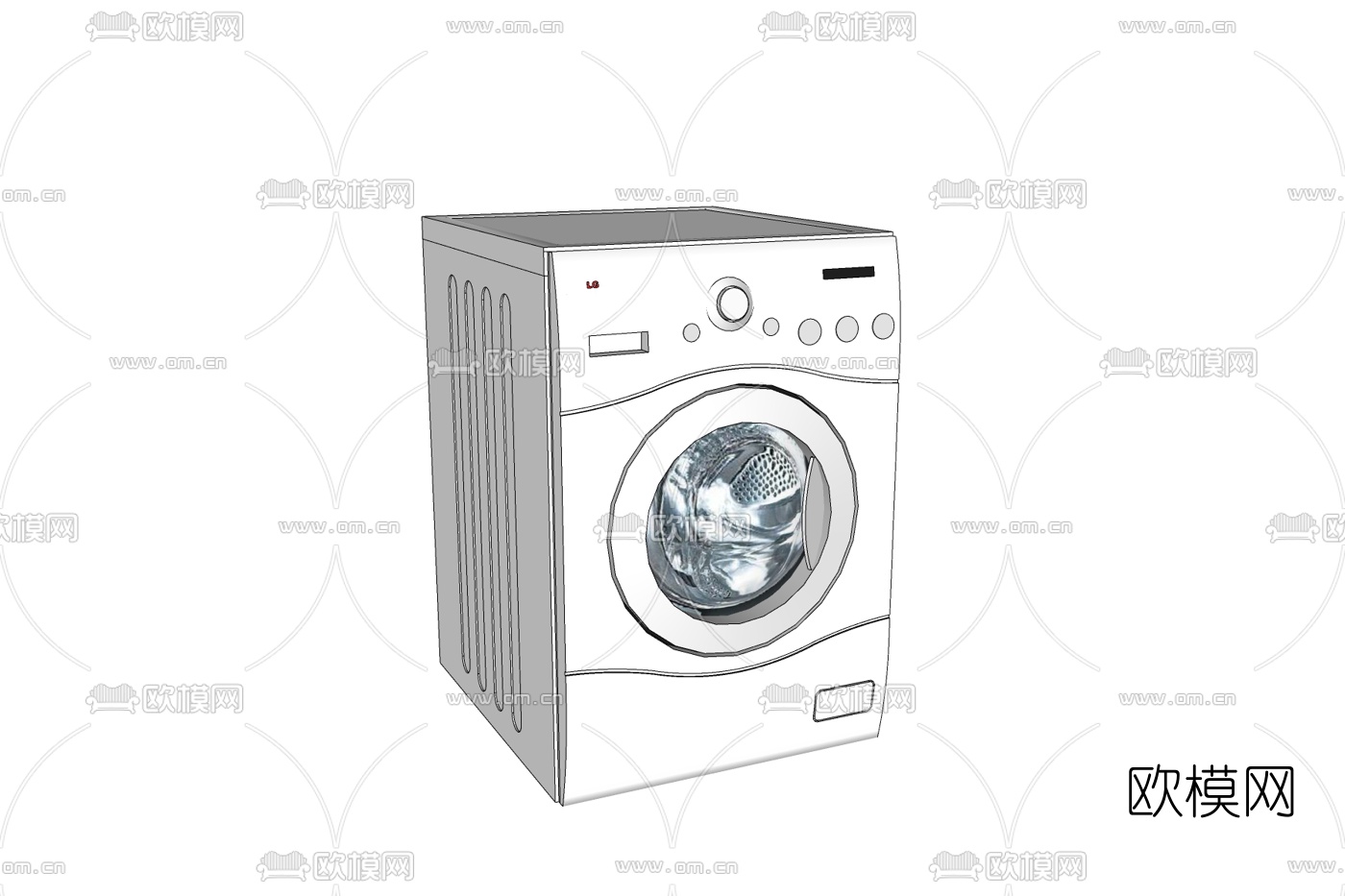 现代洗衣机免费su模型下载