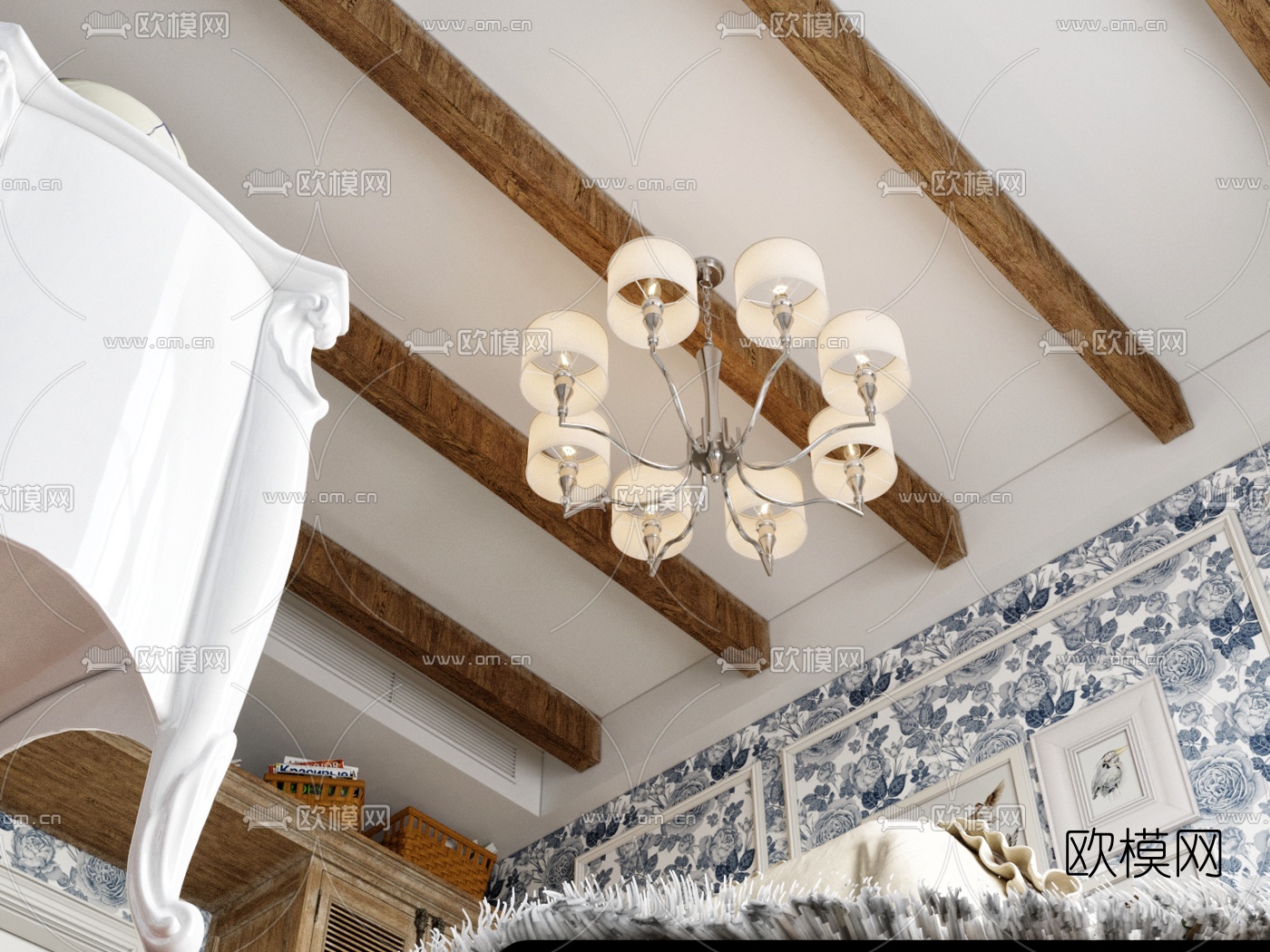 欧式主人房卧室3d模型