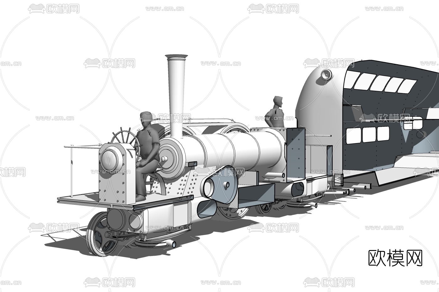 工业风火车头免费su模型下载