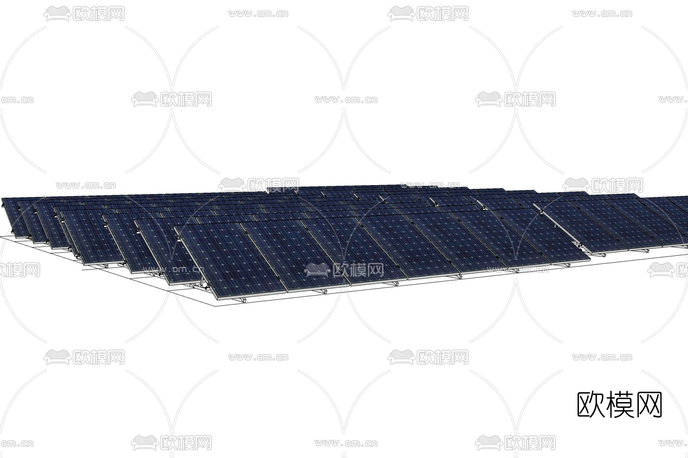 现代太阳能板免费su模型下载