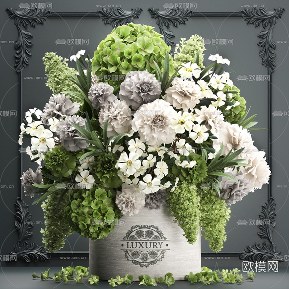 北欧花瓶花卉3d模型下载(渲染图2)