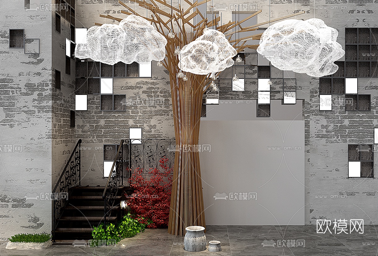 现代园艺小品免费3d模型