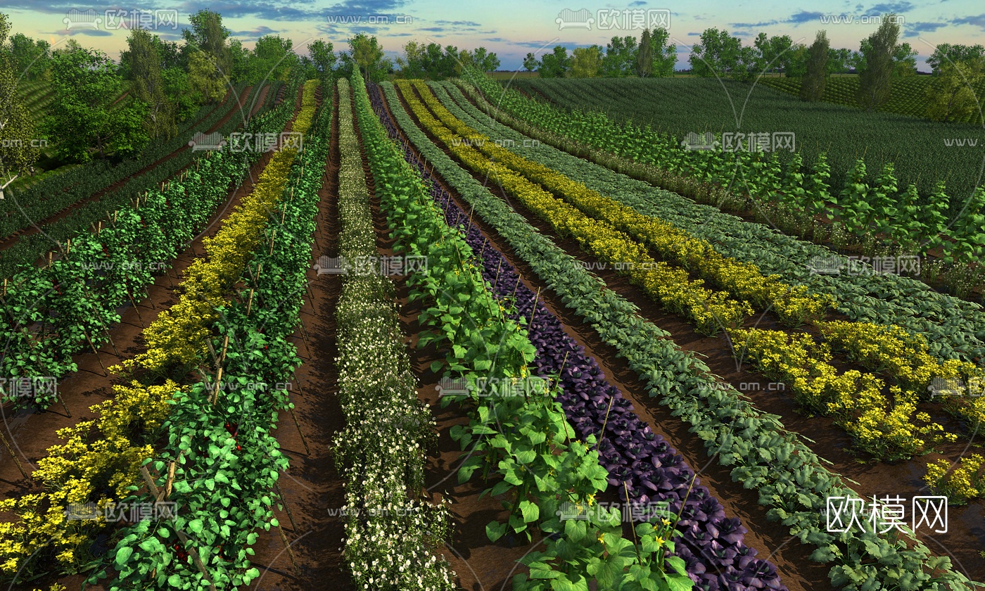 现代农场产业园景观3d模型下载