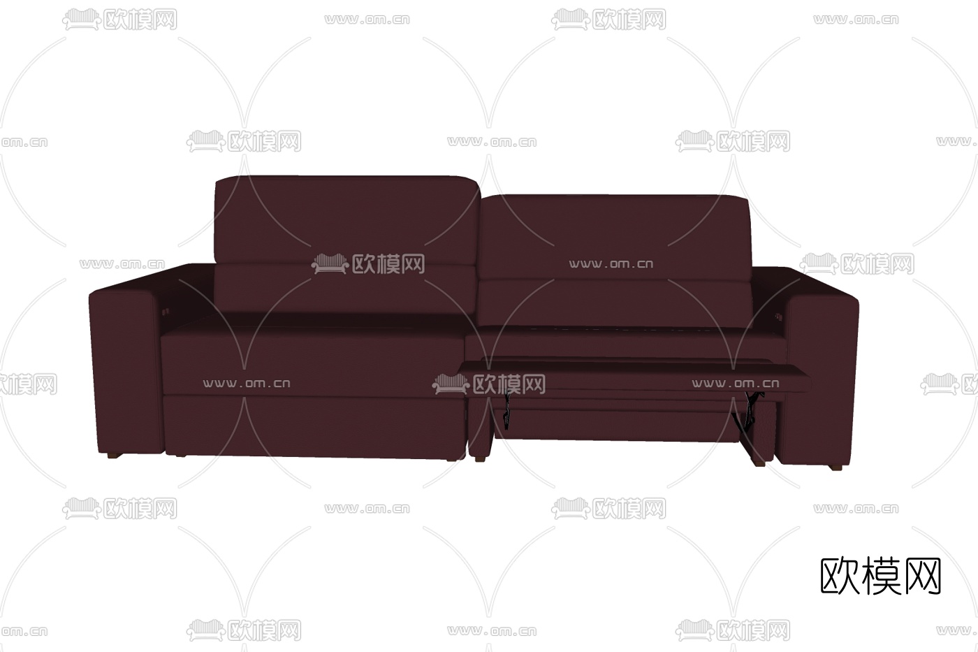 现代布艺双人沙发免费su模型下载