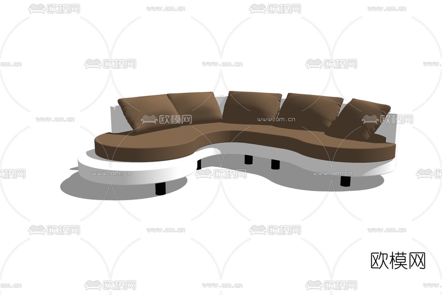 现代布艺弧形沙发免费su模型下载_ID10375641_sketchup模型下载-欧模网