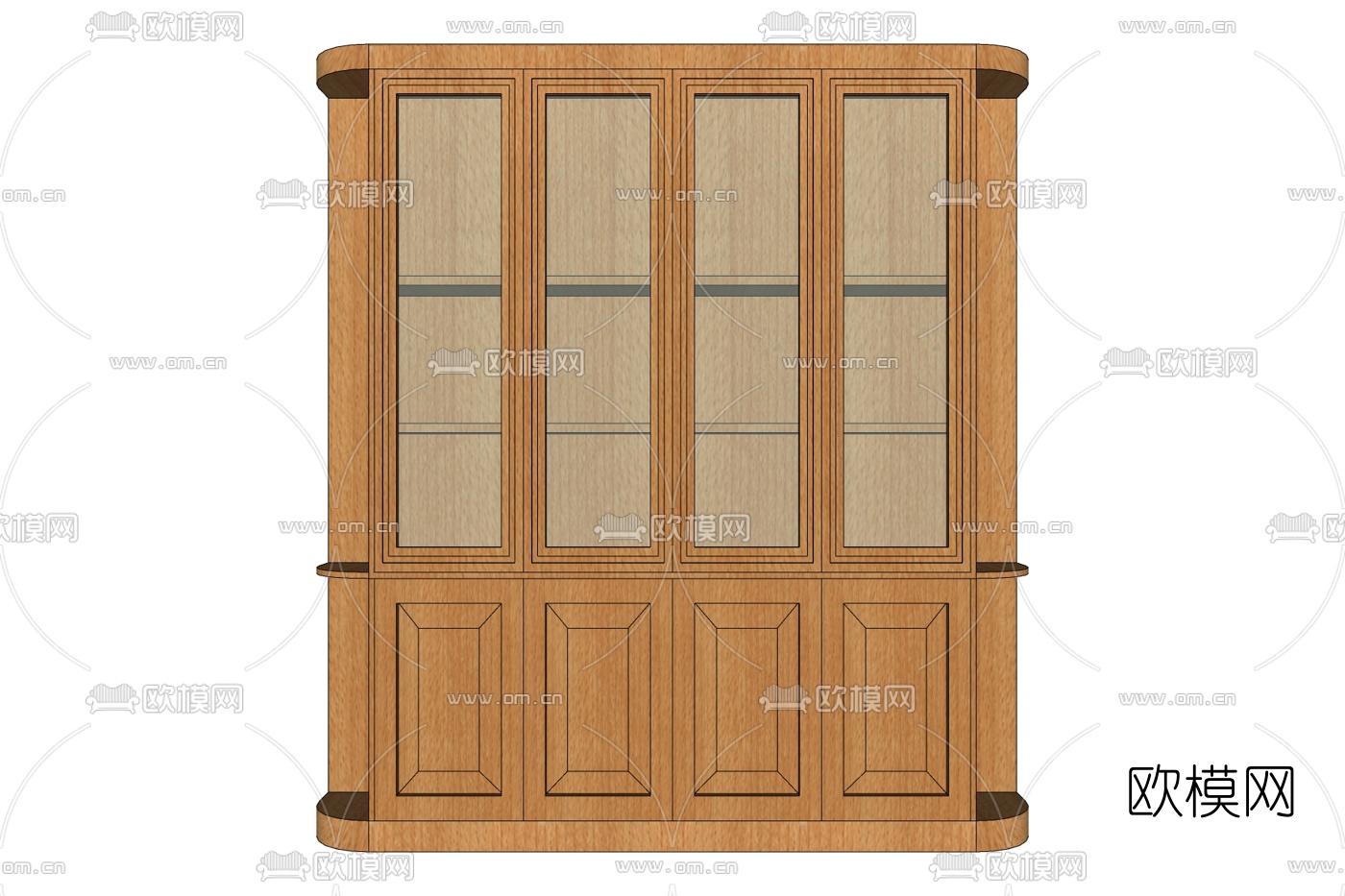 欧式实木装饰柜免费su模型下载