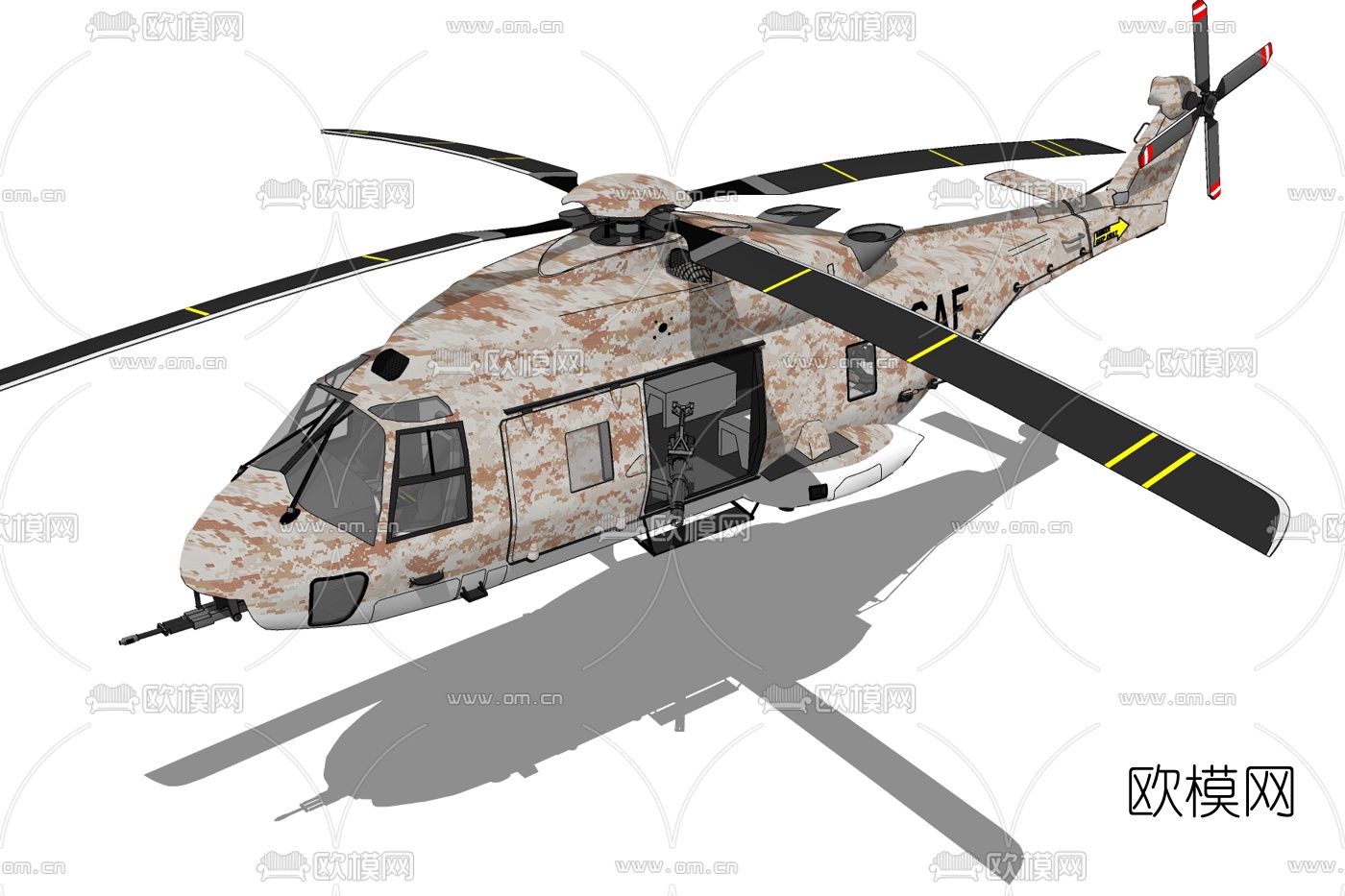现代军用直升机免费su模型下载