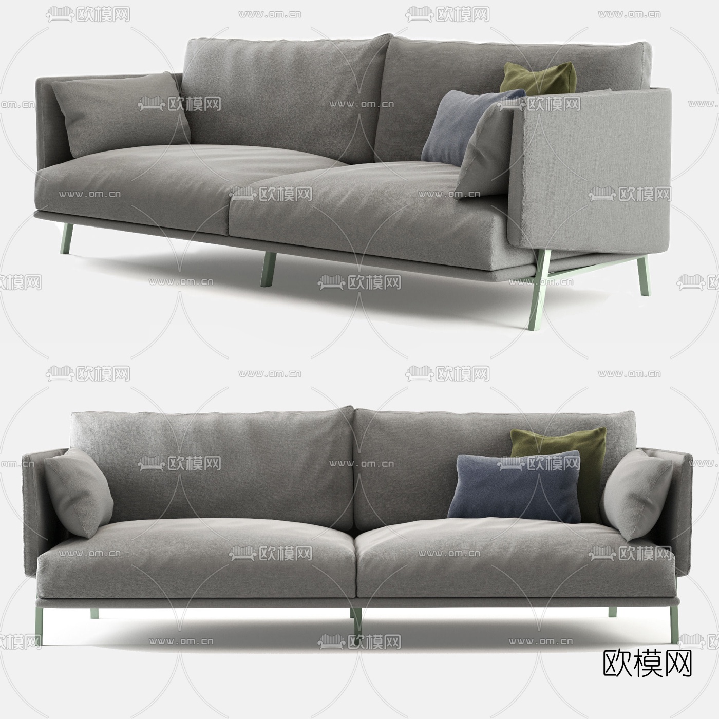 现代布艺双人沙发3d模型