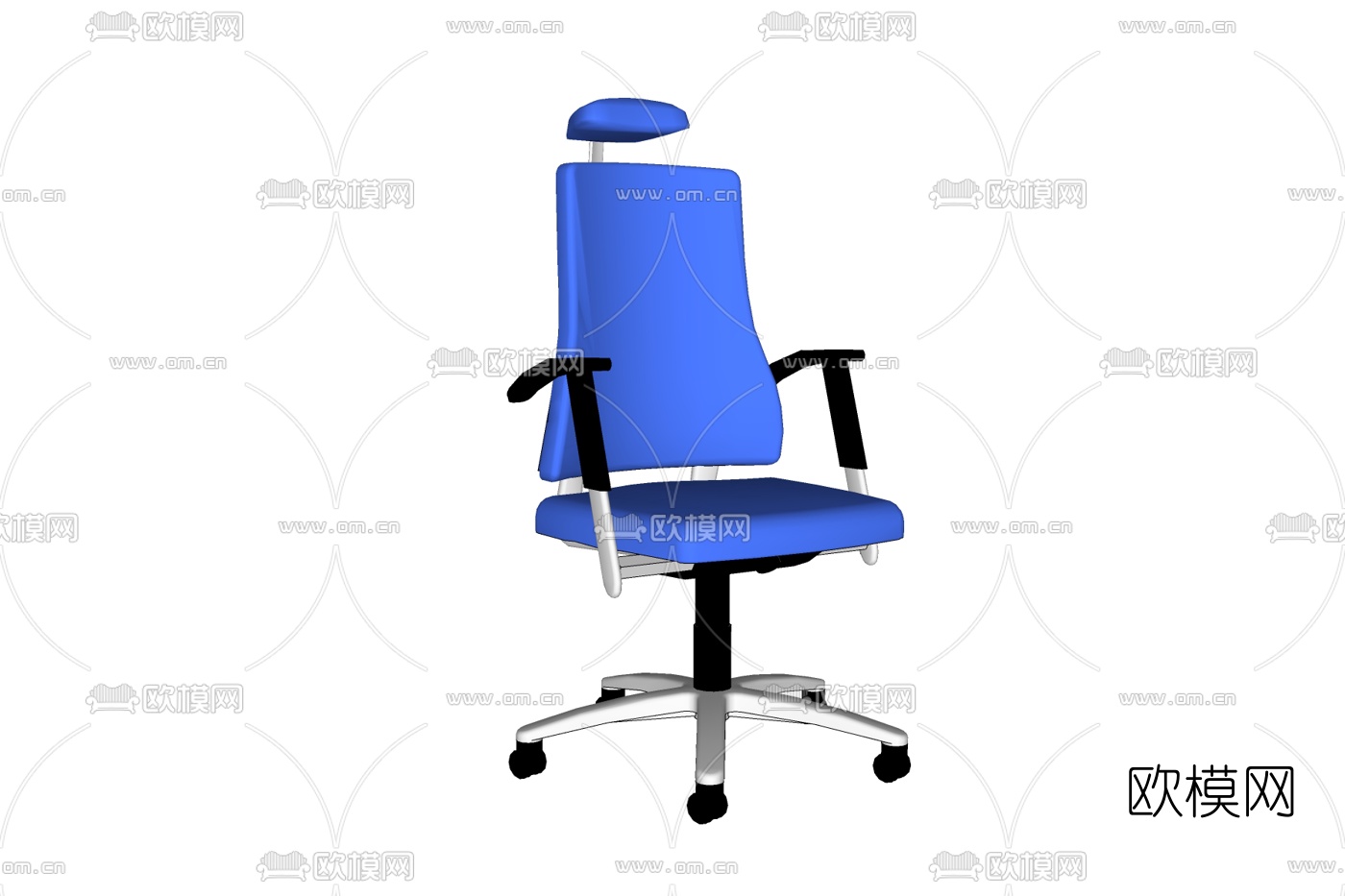 现代高背办公椅免费su模型下载