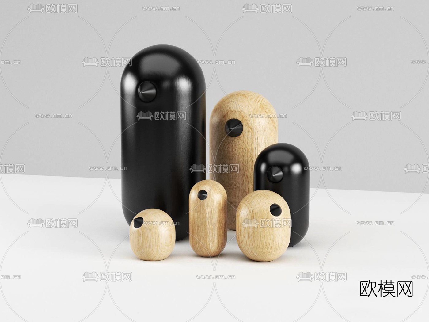 现代抽象小鸟积木摆件3d模型