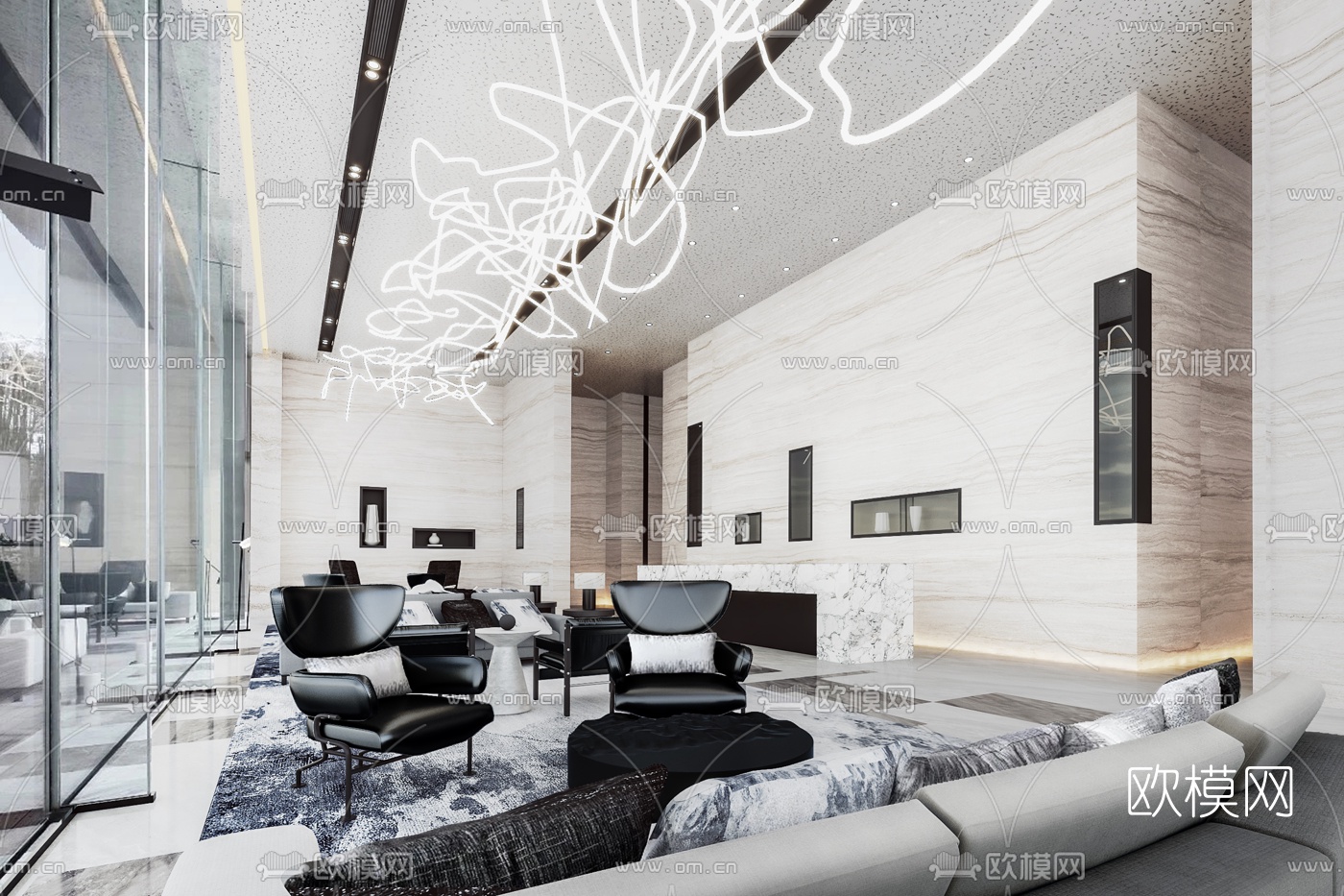 赛拉维设计 天津首创·禧瑞府艺术博物馆3d模型下载（渲染图1）