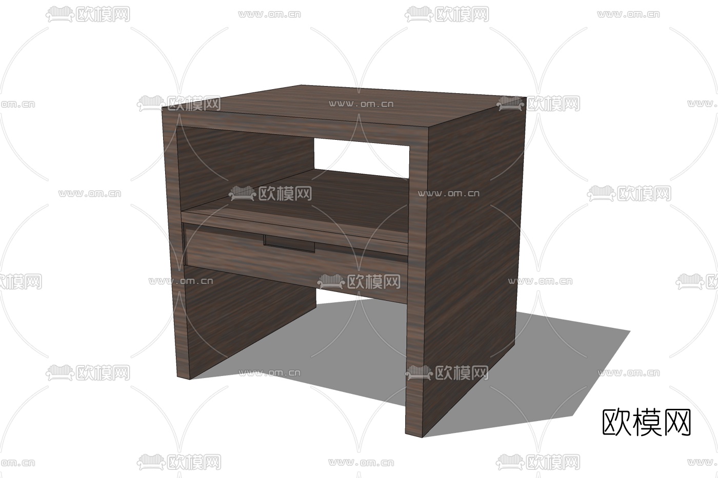 现代实木边几免费su模型下载