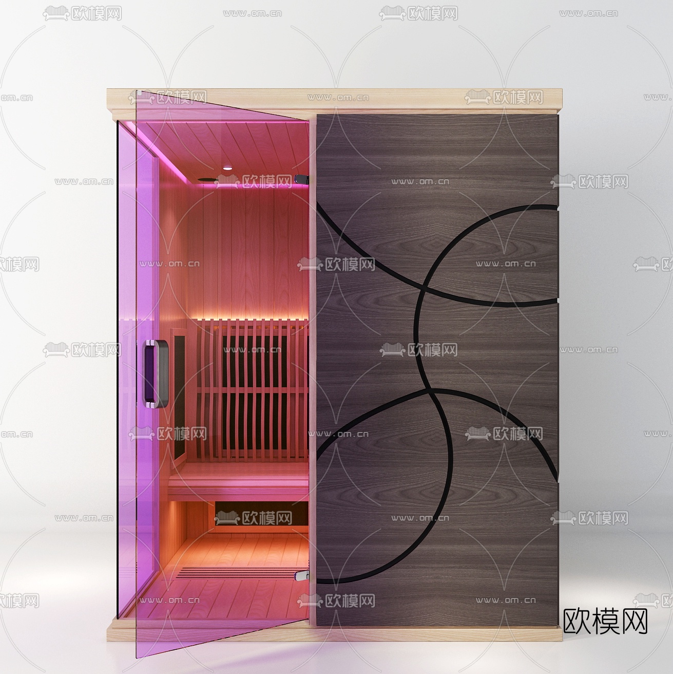现代简易小型桑拿房3d模型下载（渲染图2）