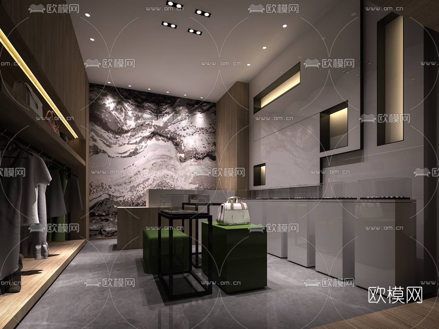 现代服装店免费3d模型-免费3dmax模型库-欧模网
