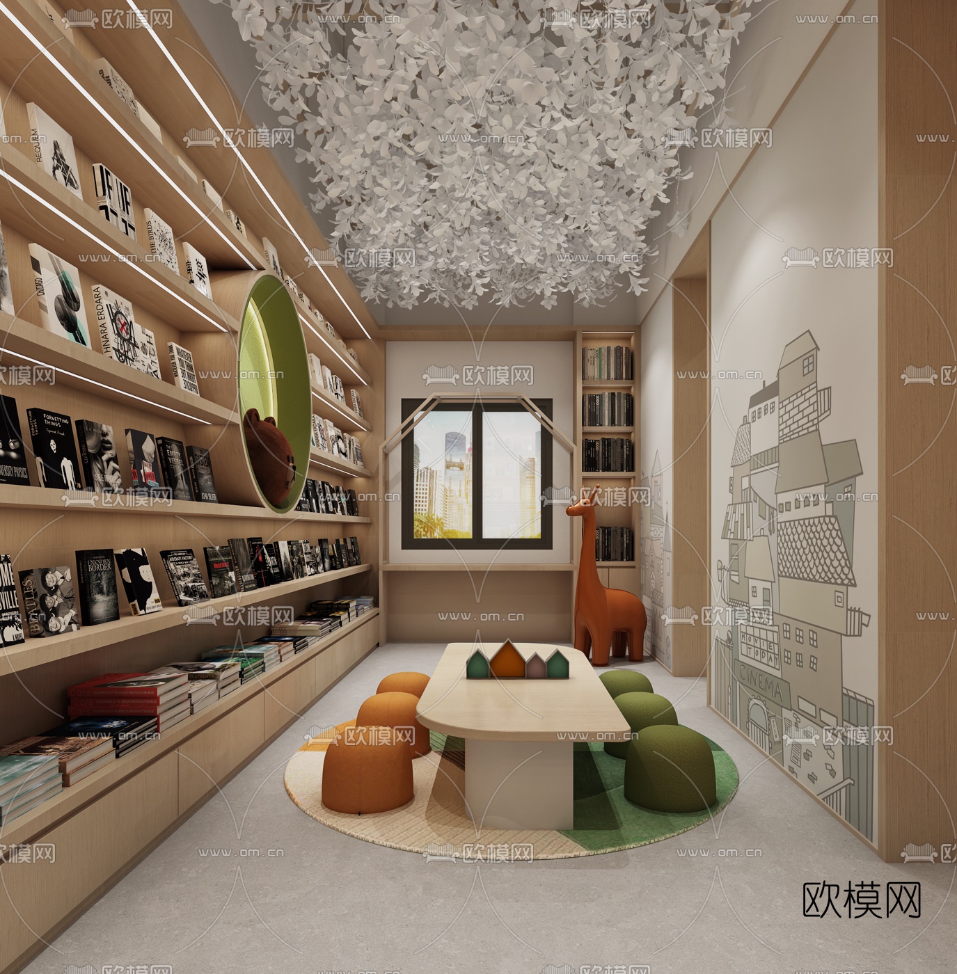 北欧儿童图书馆阅读室3d模型下载（渲染图2）