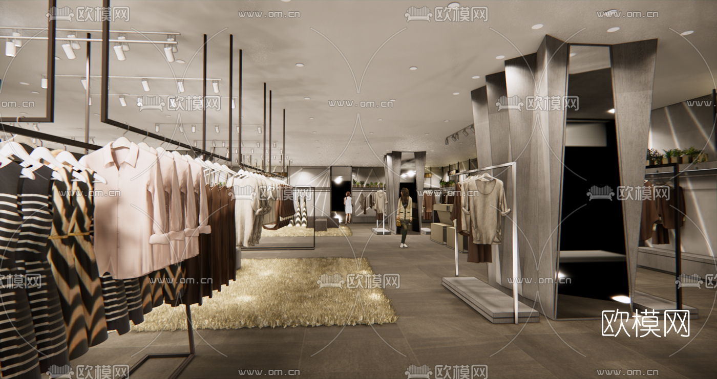 现代女装专卖店su模型