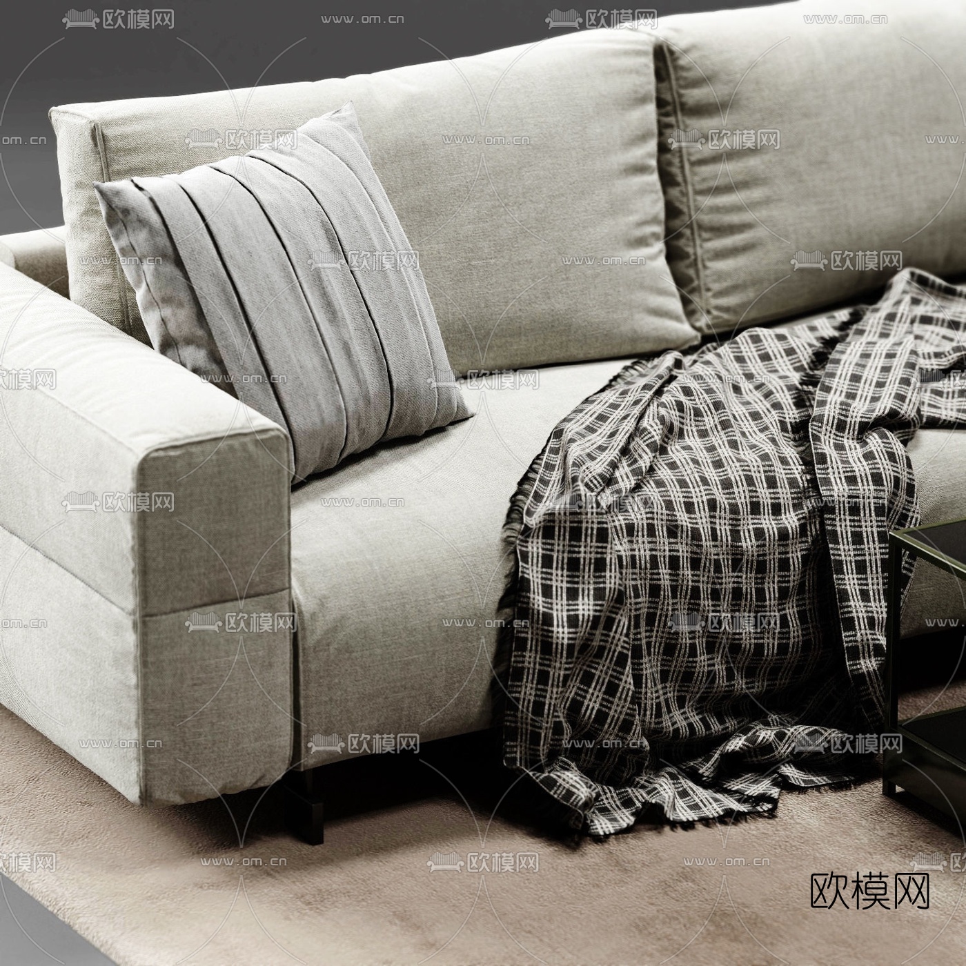 现代布艺沙发组合3d模型