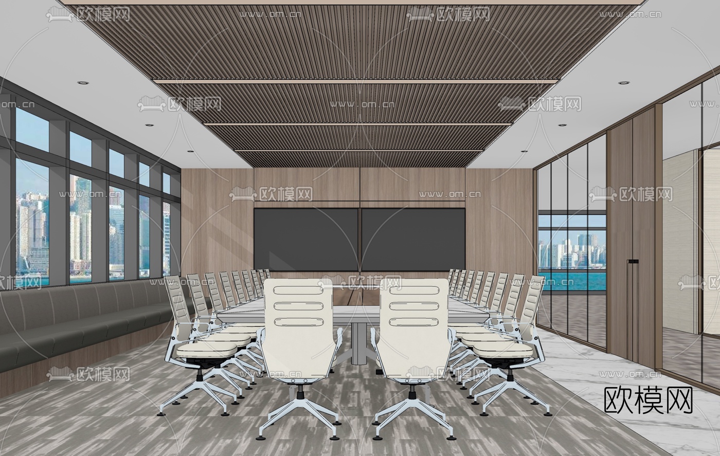 现代会议室su模型