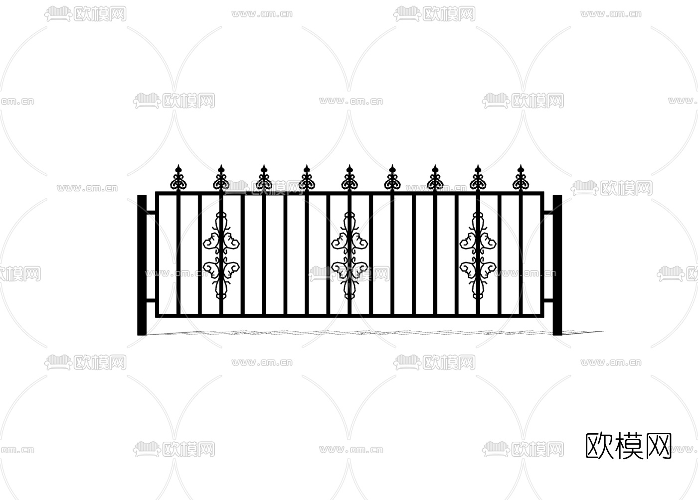 欧式铁艺护栏免费su模型下载