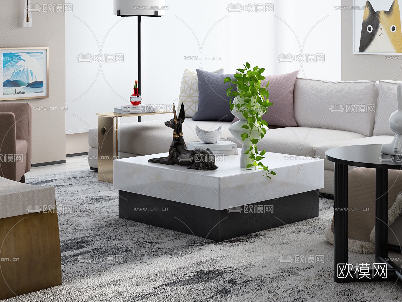 Elizabeth Metcalfe设计 现代客厅3d模型下载（渲染图2）