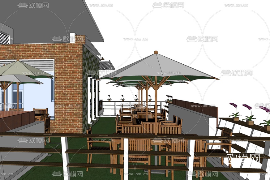 现代咖啡厅免费su模型下载_ID10055458_sketchup模型下载-欧模网