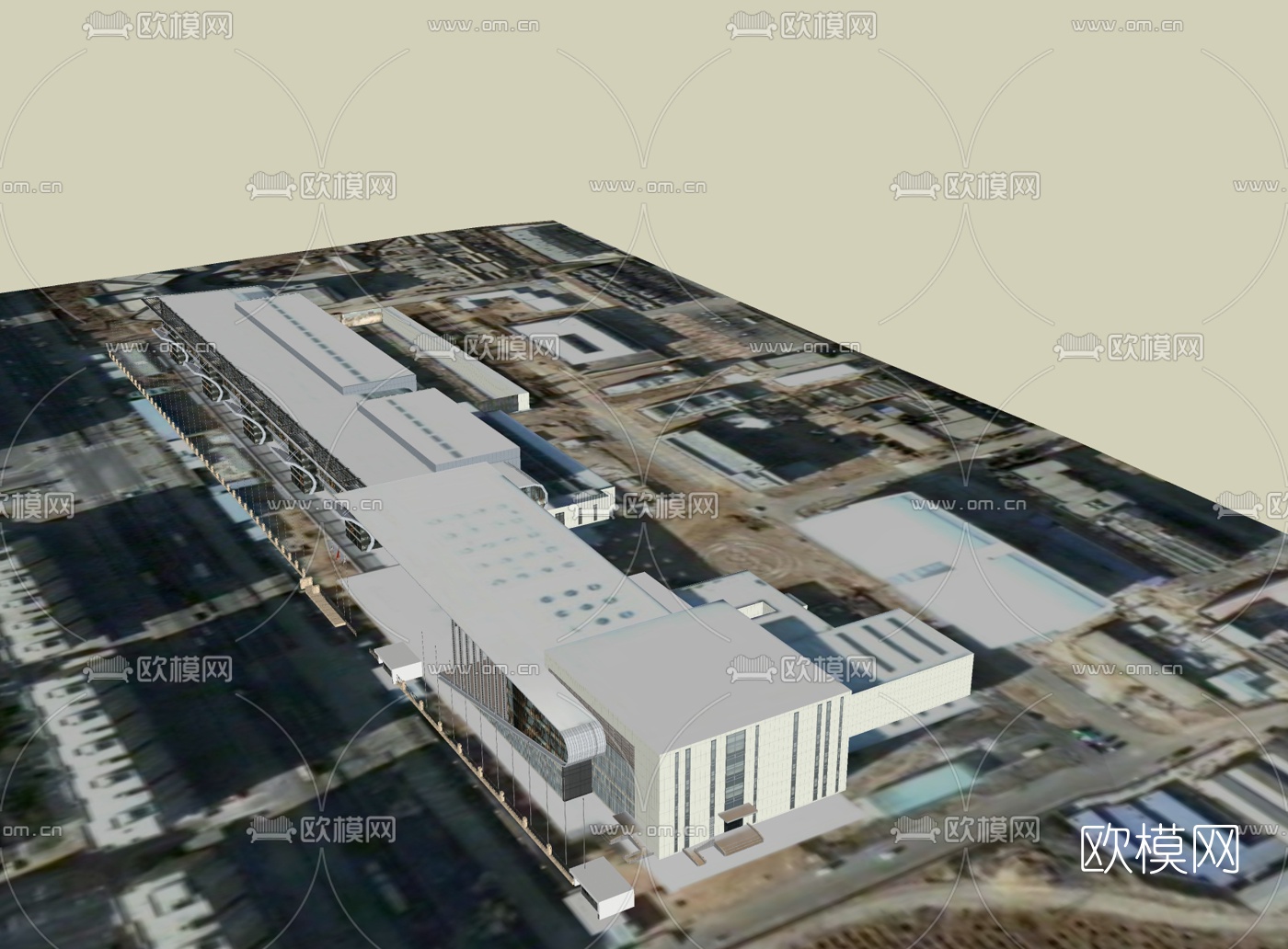 现代射击场鸟瞰规划免费su模型下载