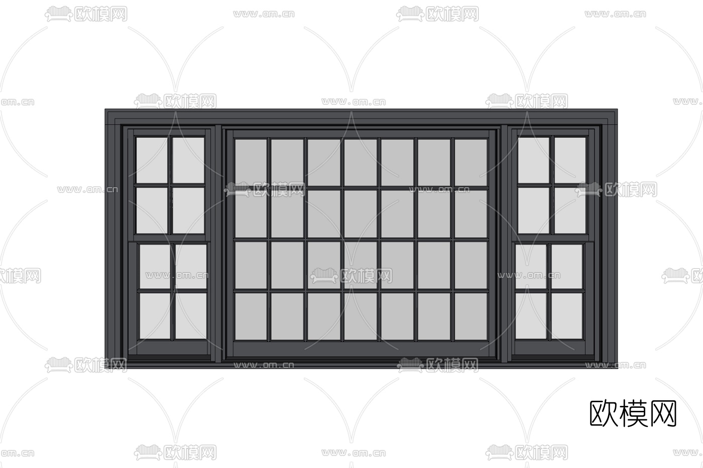 现代窗户免费su模型下载