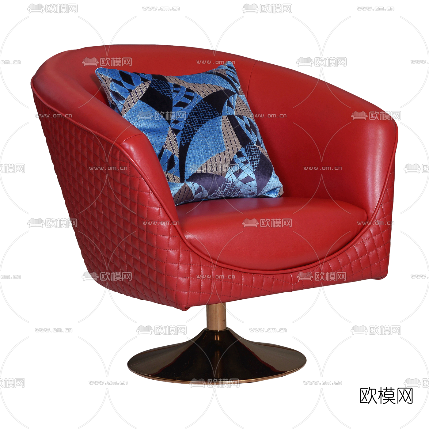 后现代皮革休闲椅3d模型