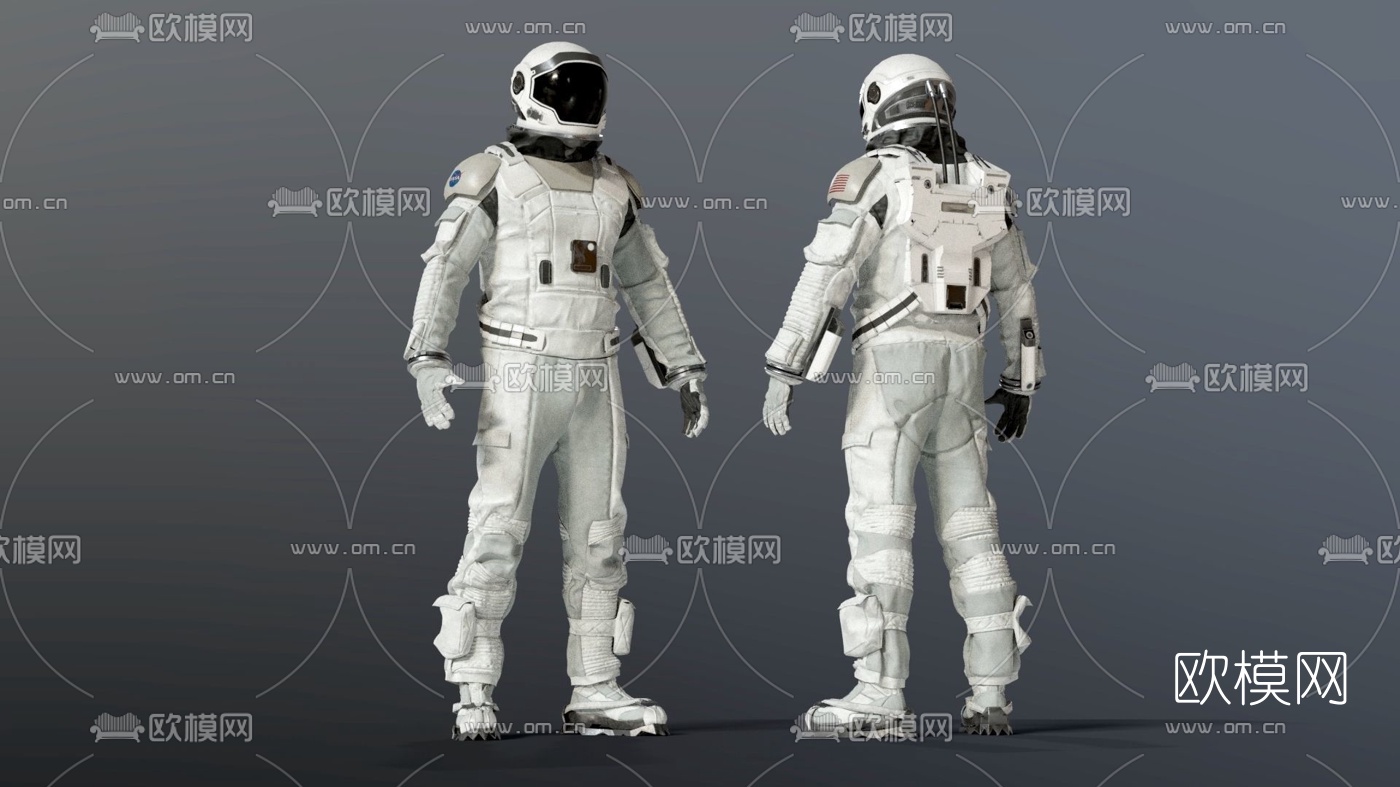 现代太空服宇航员3d模型