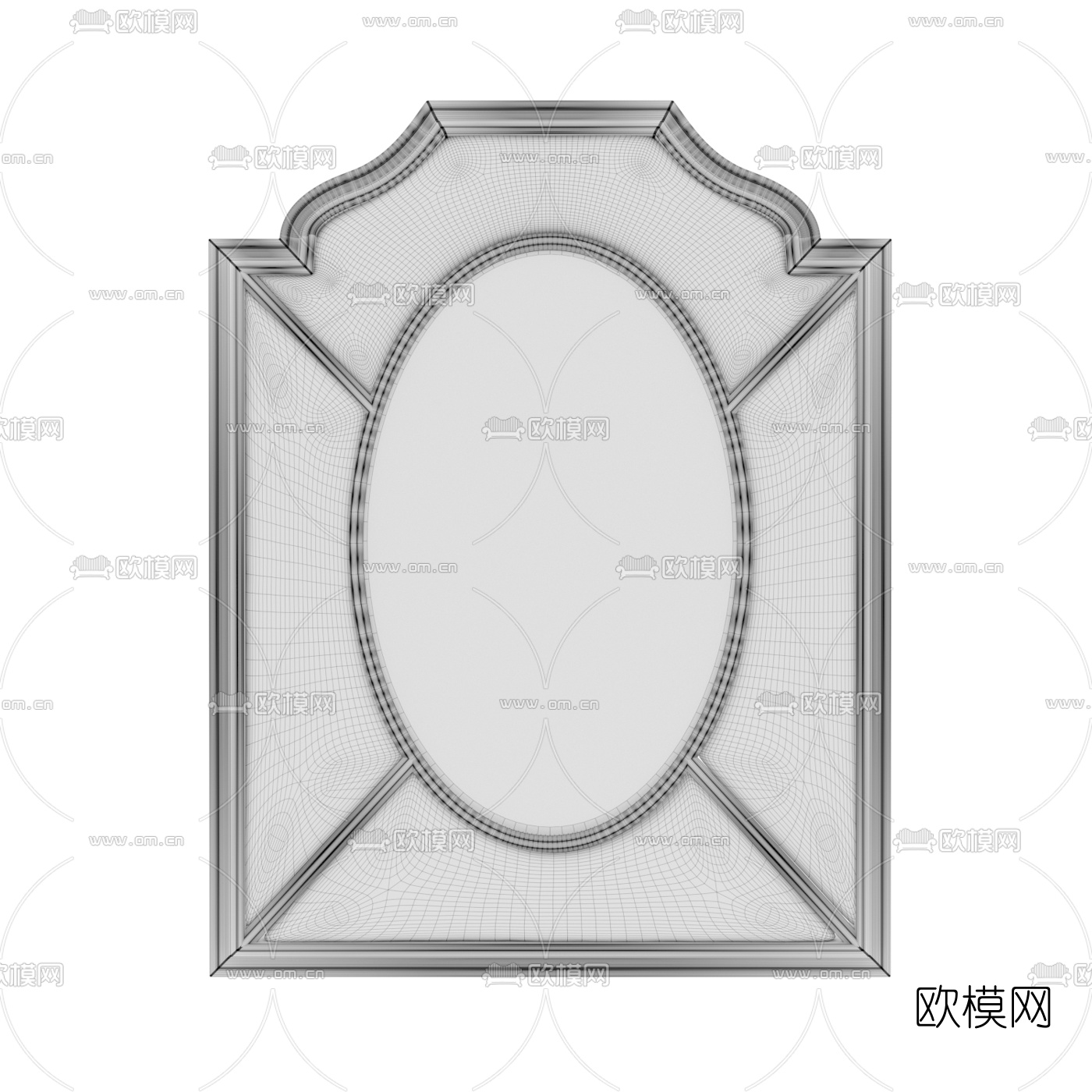 欧式复古装饰镜免费3d模型