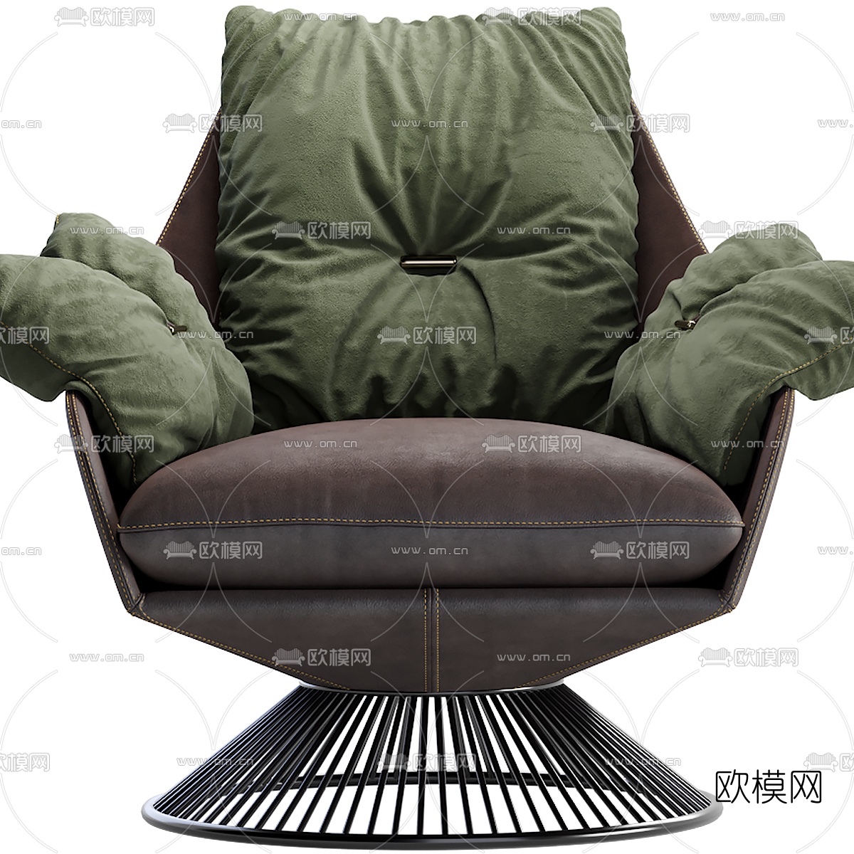 现代皮革单人沙发3d模型