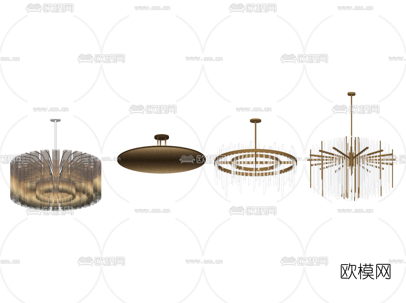 现代水晶吊灯su模型下载