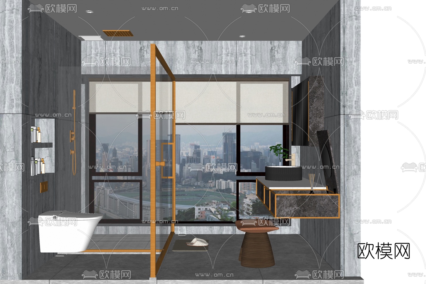 现代卫生间免费su模型下载