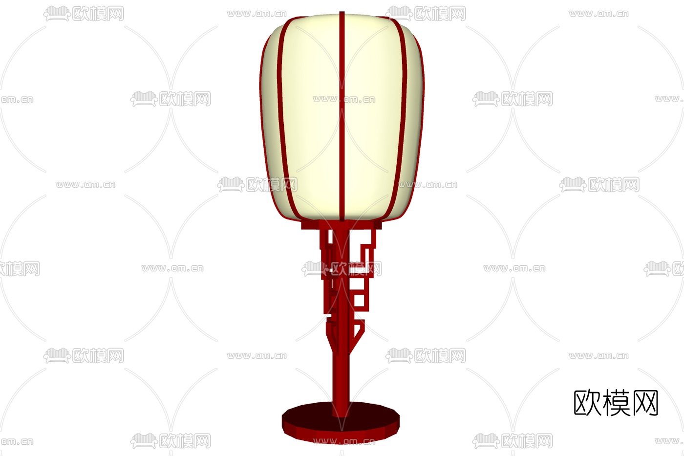 新中式实木台灯免费su模型下载