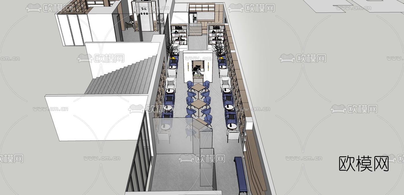 现代办公室休息区su模型下载（渲染图5）