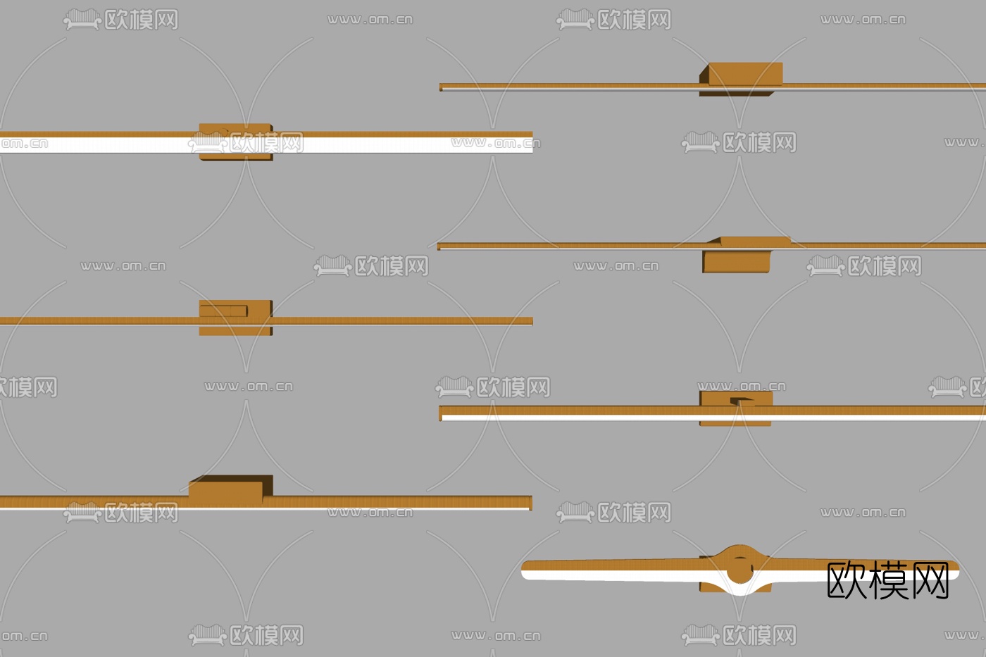现代金属吊灯免费su模型下载