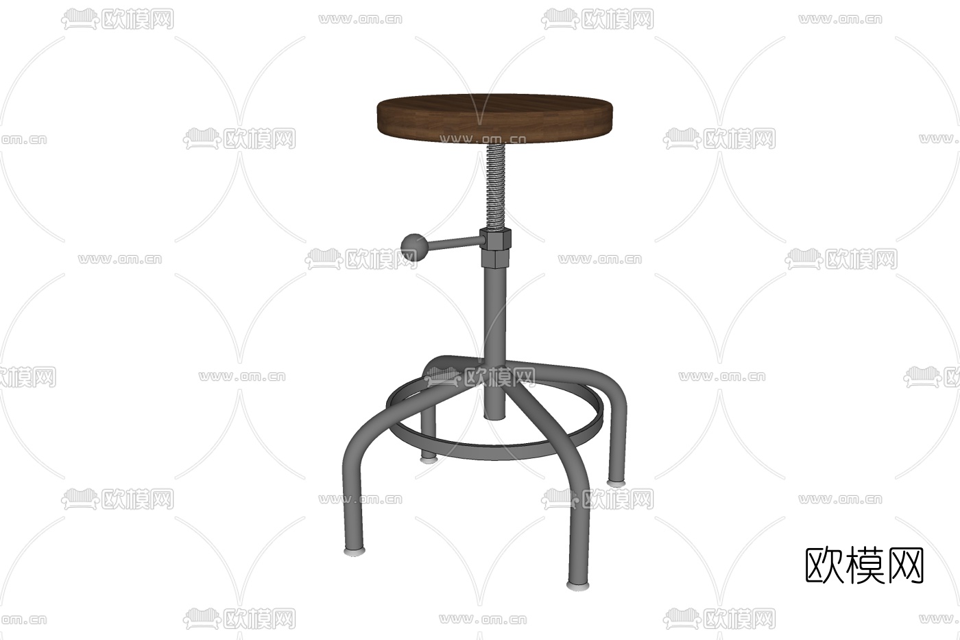 工业风金属吧台椅免费su模型下载