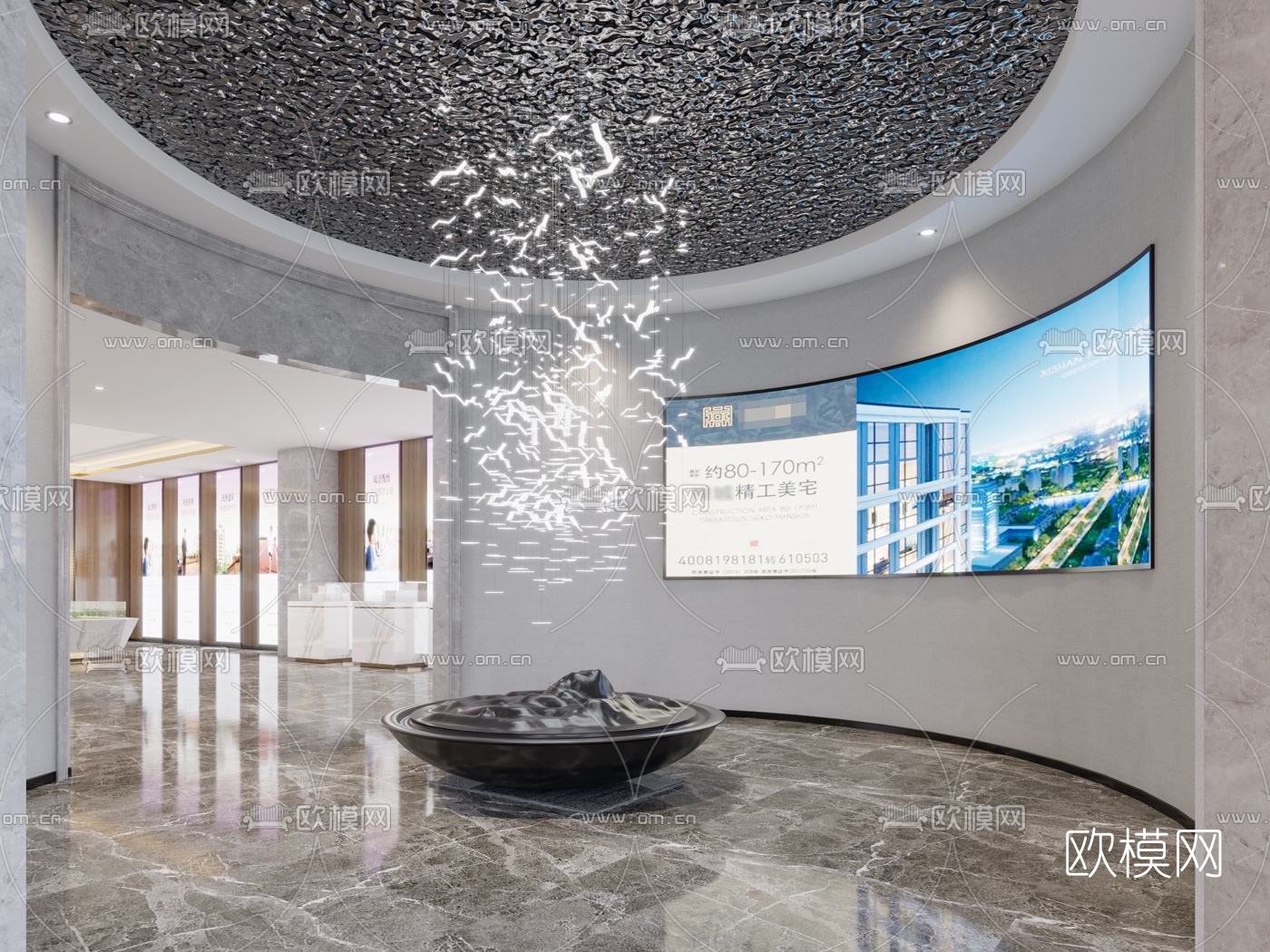 现代混搭售楼处3d模型下载（渲染图3）