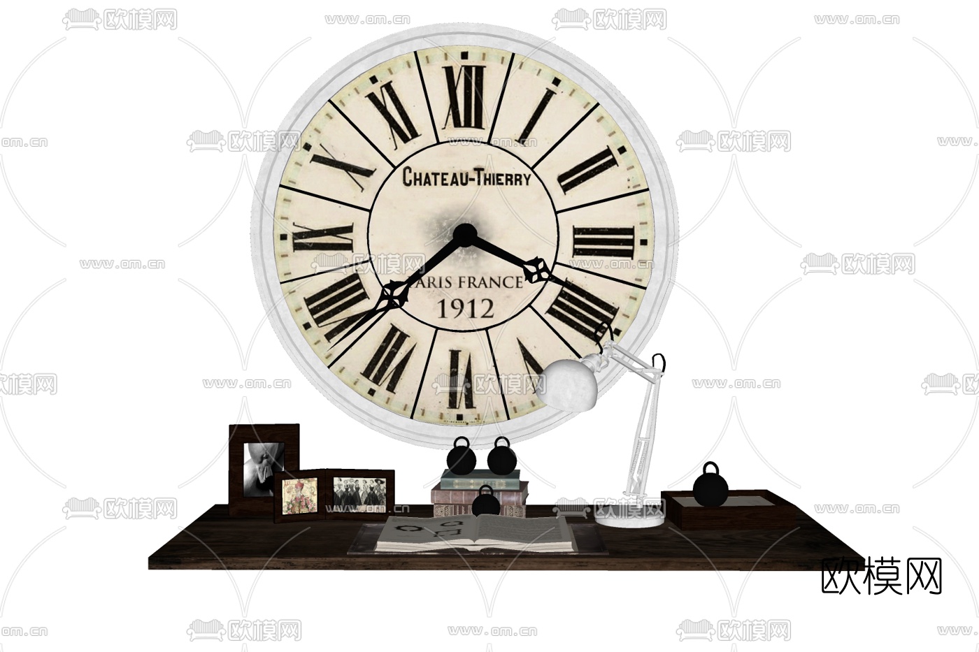 工业风挂钟免费su模型下载