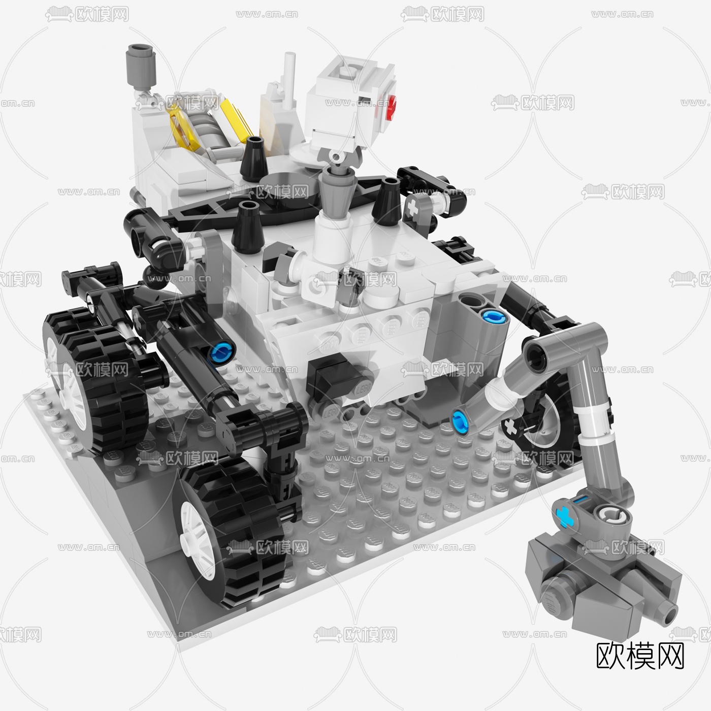 现代乐高航天火箭玩具3d模型