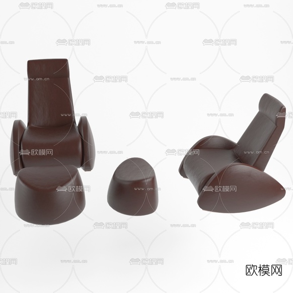 现代皮革躺椅3d模型下载