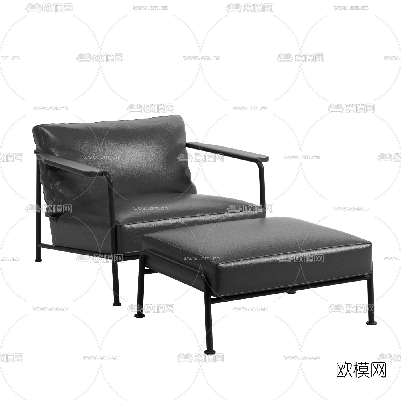 现代皮革休闲椅3d模型