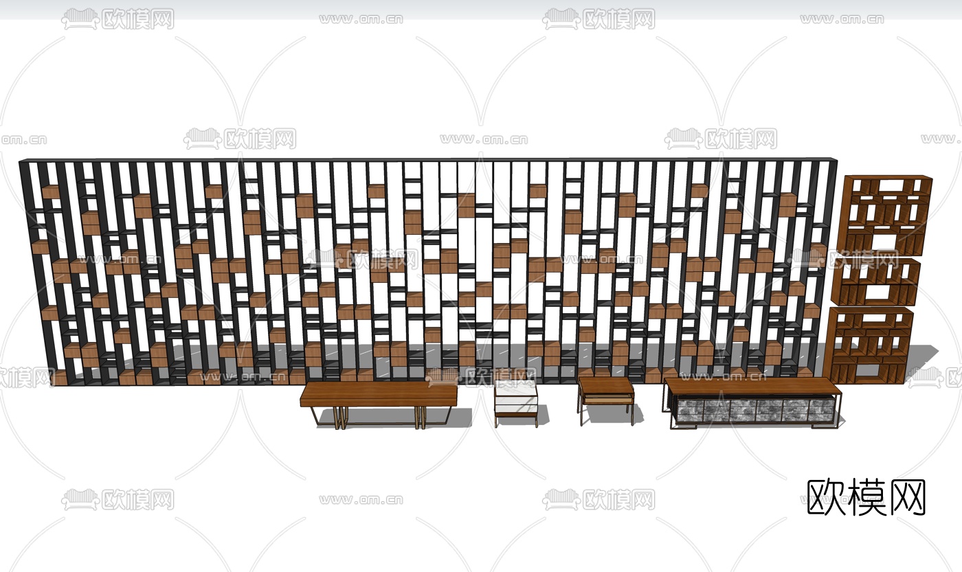 现代展柜货架su模型下载（渲染图2）