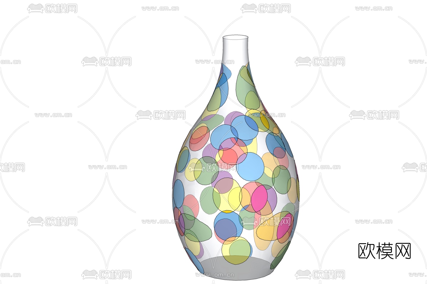 现代陶瓷花瓶免费su模型下载