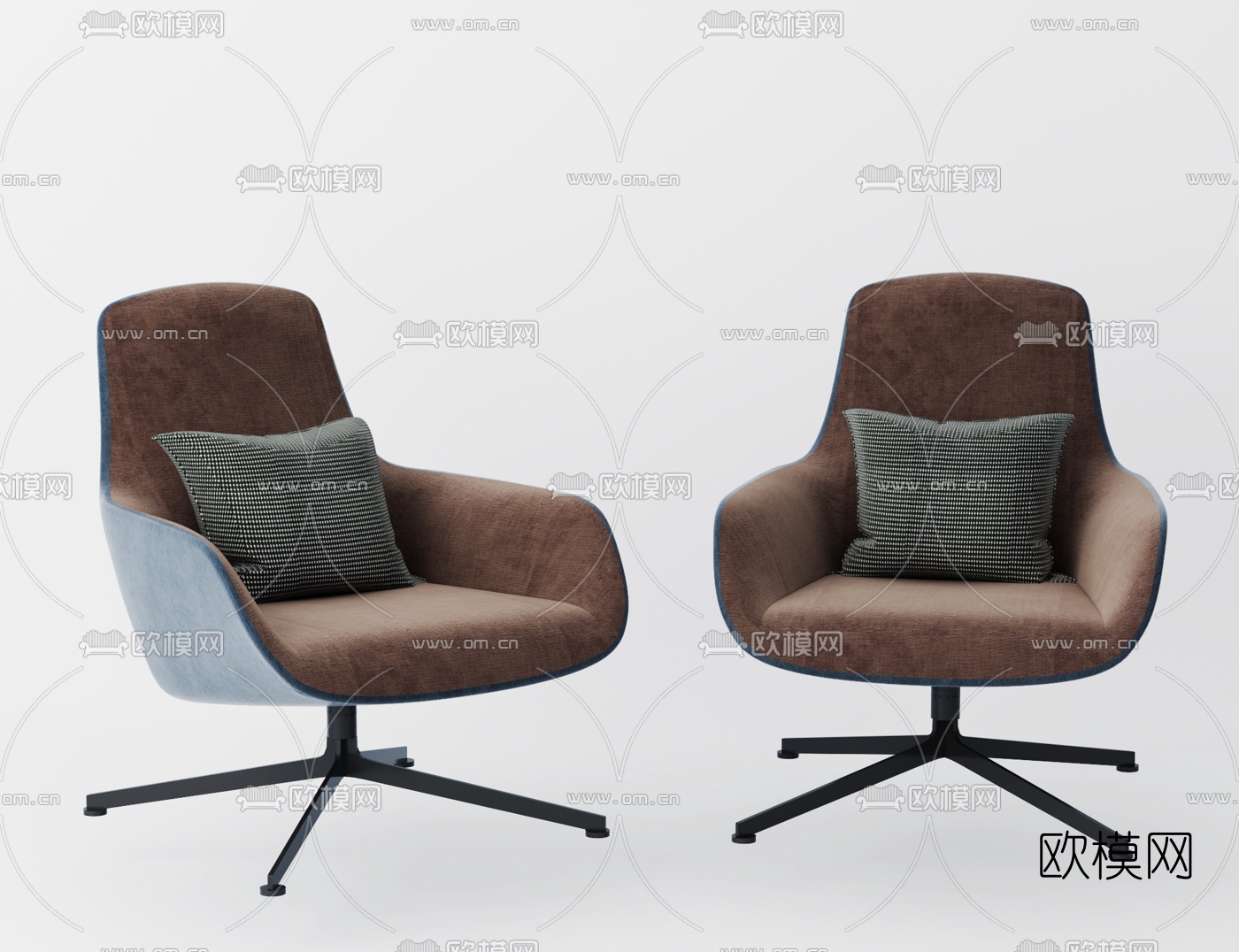 现代绒布休闲椅 3d模型